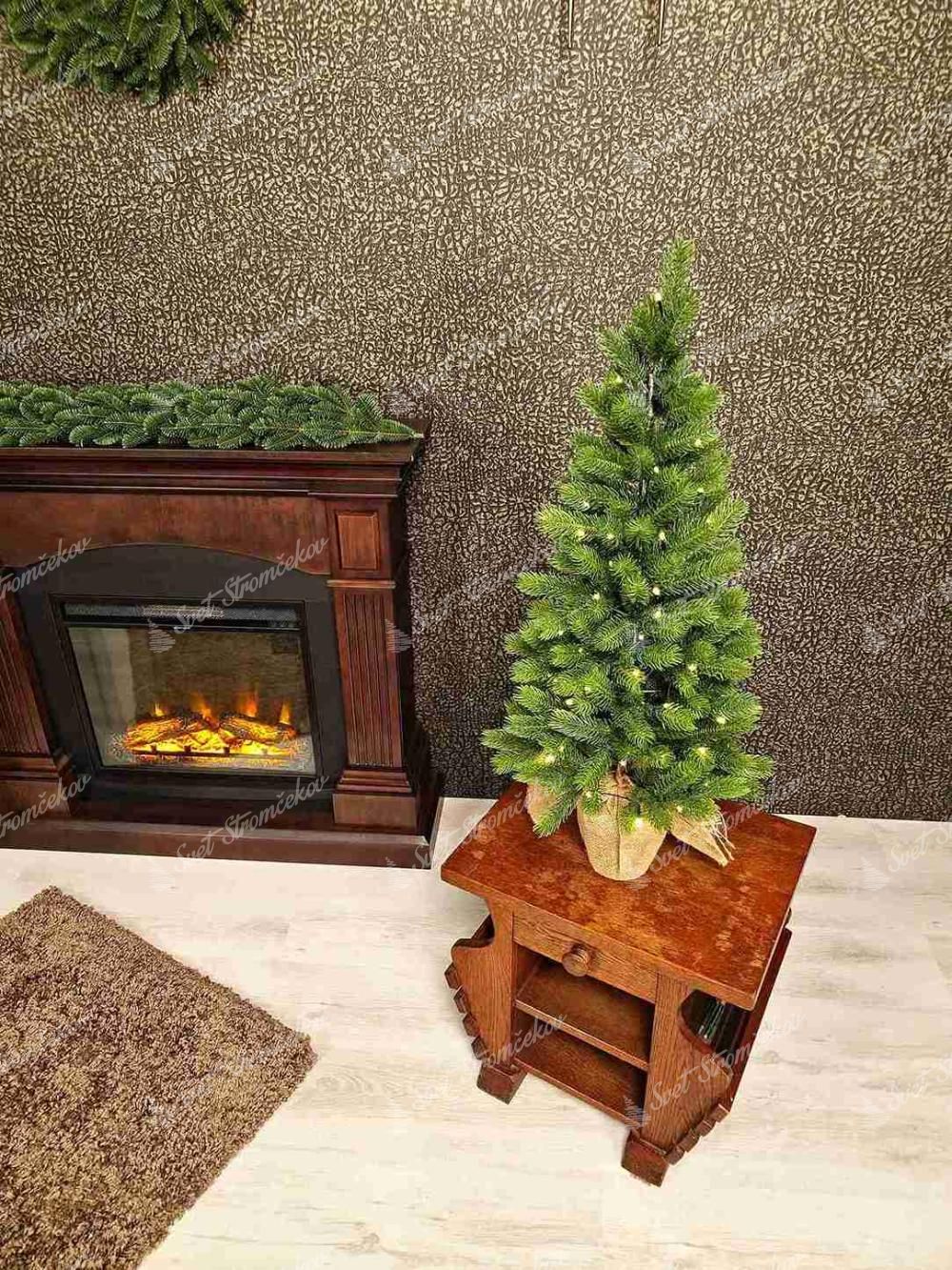 Choinka sztuczna 100% PE Mini Świerk 90cm LED70