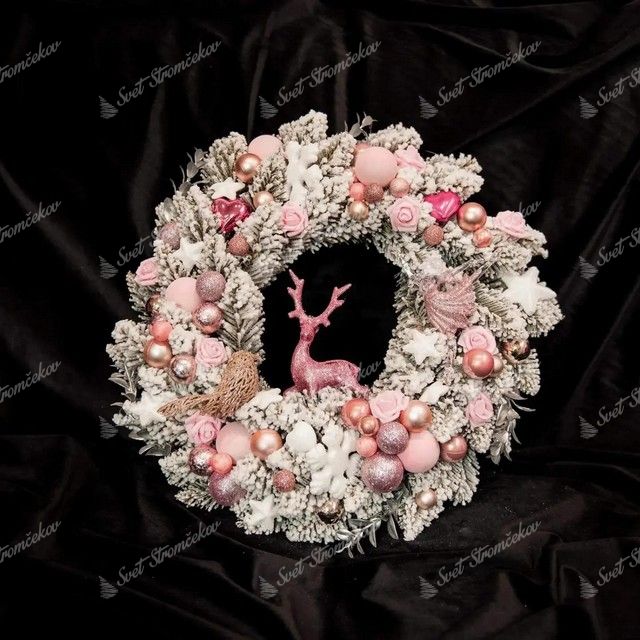 Wianek świąteczny Świerk Biały 50cm