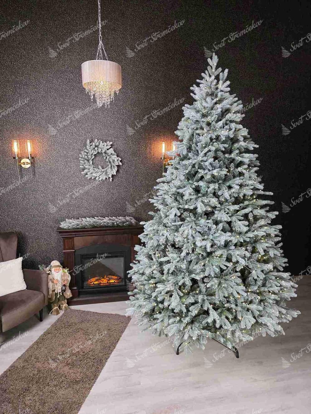 Choinka sztuczna PE Świerk Srebrny 280cm 850LED