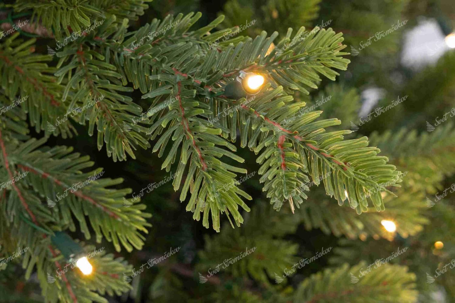 Umelý vianočný stromček 3D Jedľa Švédska LED,