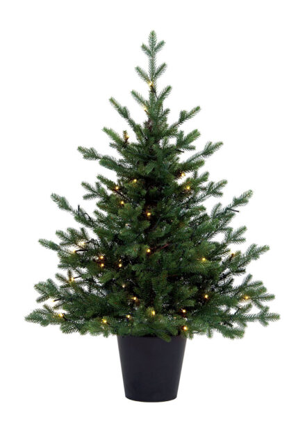 Choinka sztuczna w donicy 100% PE Świerk Naturalny 120cm LED100
