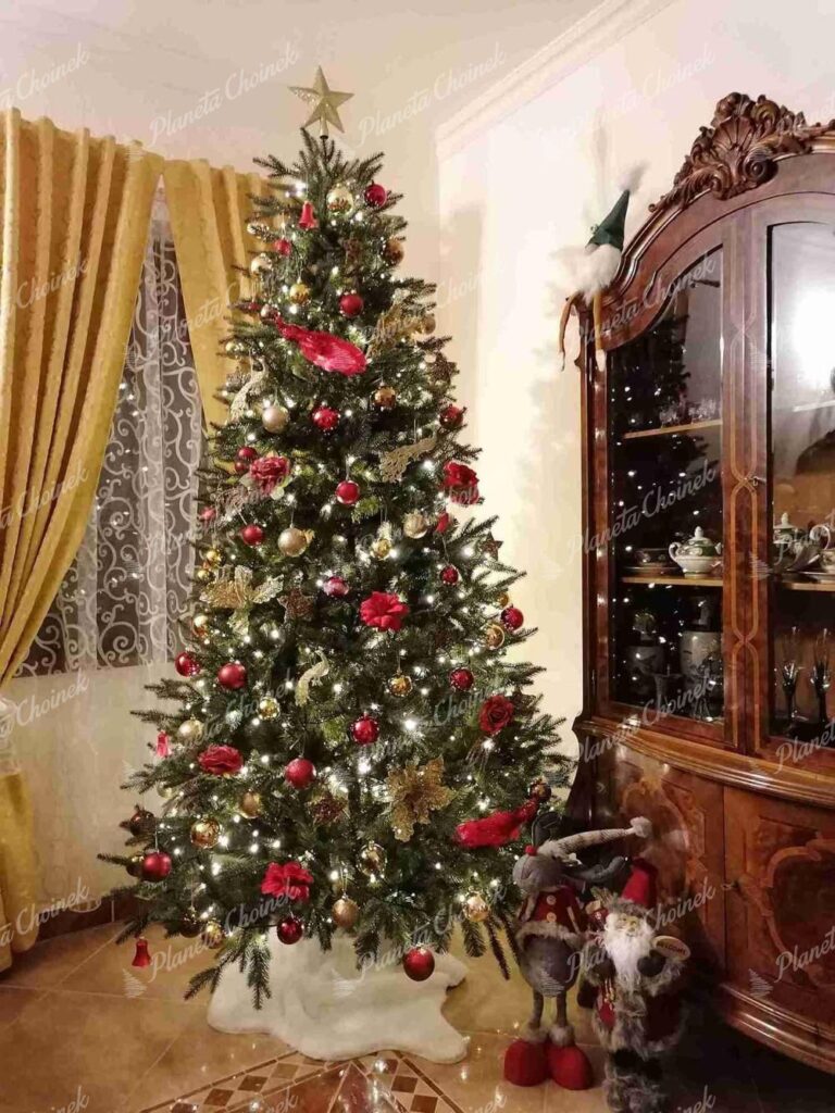 Ubrana premium choinka sztuczna jak żywa 100% PE Świerk Alpejski 240 cm