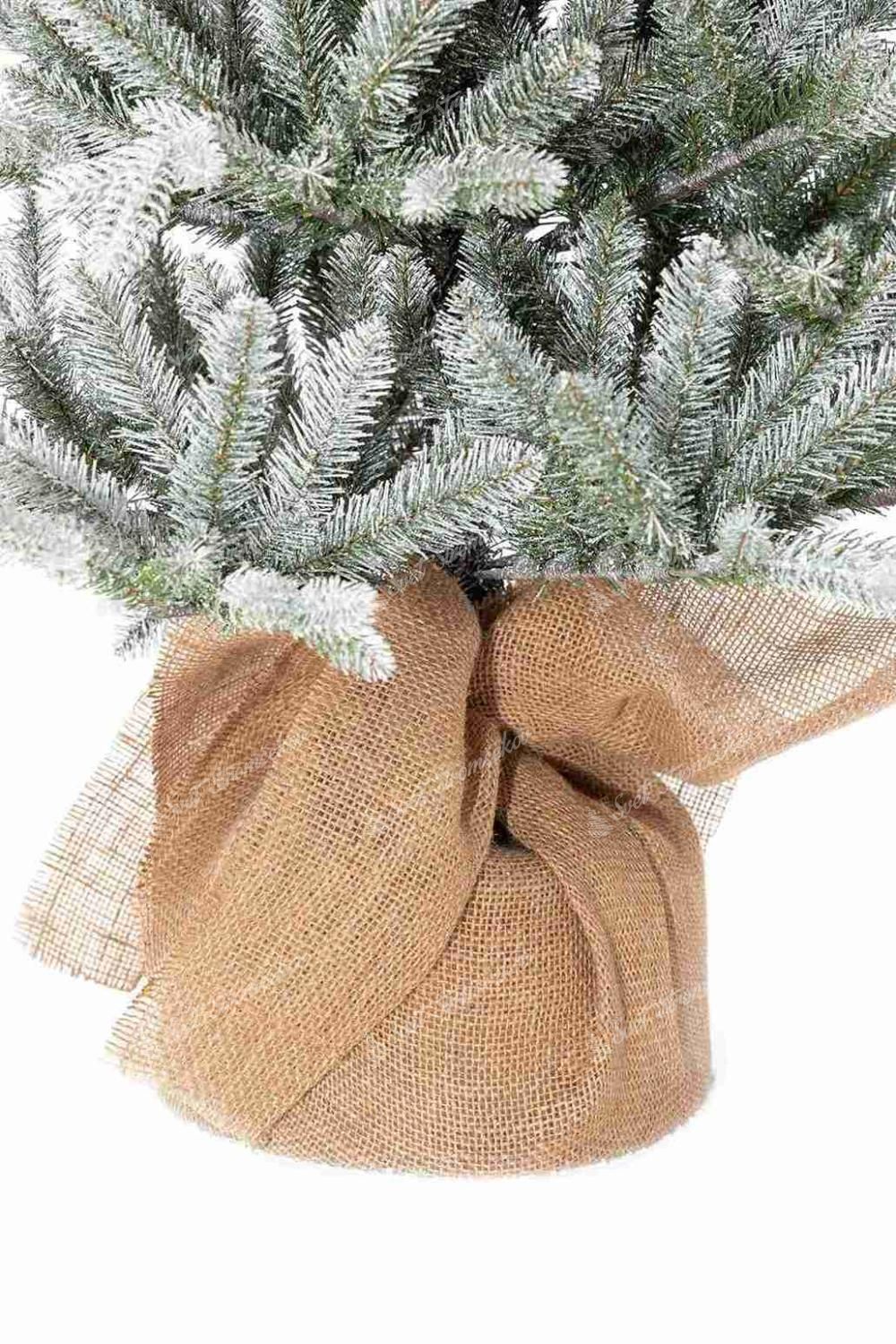 Umelý vianočný stromček 3D Smrek Mrazivý v kvetináči