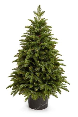 Ozdobiona choinka sztuczna mała ozdobna jak żywa w doniczce PE Jodła Kaukaska 80 cm na komodę