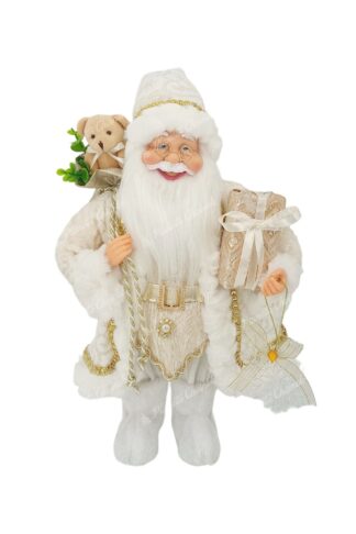 Figurka świąteczna Mikołaj Biały 40 cm