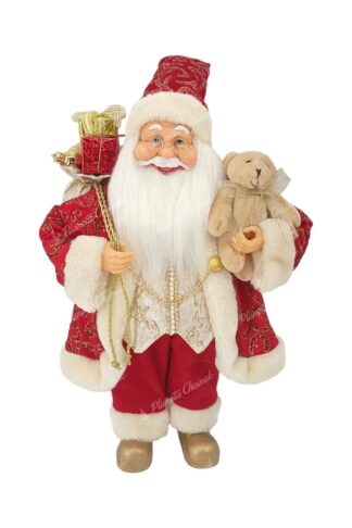 Figurka świąteczna Mikołaj Czerwono-złoty 40 cm