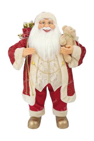Figurka świąteczna Mikołaj Czerwono-złoty 80 cm