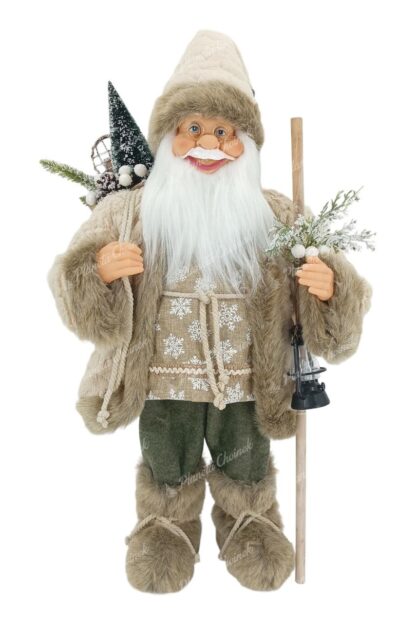 Figurka świąteczna Mikołaj Kremowy 60 cm