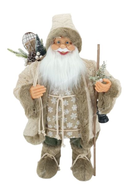 Figurka świąteczna Mikołaj Kremowy 80 cm